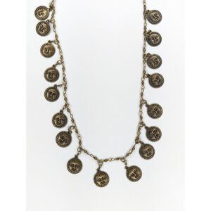Vintage Gold Tone Celestial Suns Long Necklace 16" Dangle Unique Witchy Boho